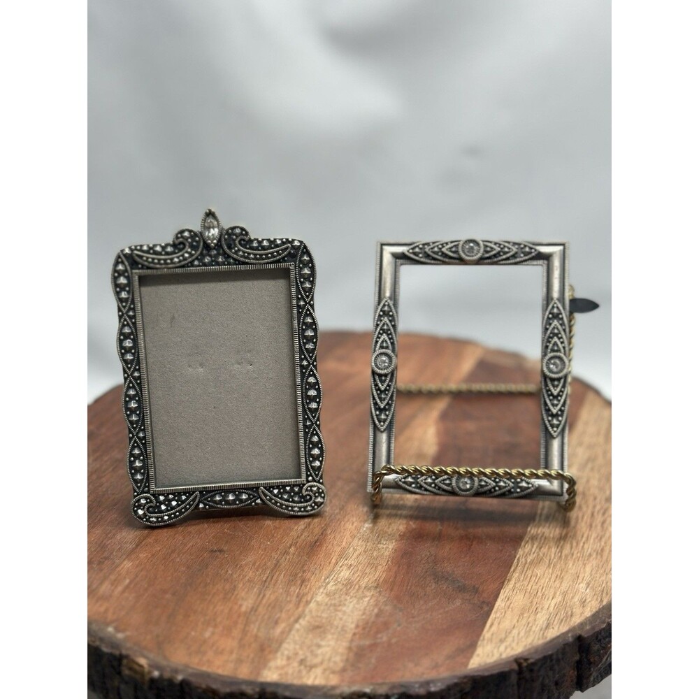 Burnes Frames Victorian Regency Style Clear Rhinestone Embellishments Lot Of 2